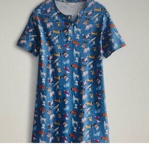 Vera Bradley BARK PARK Dogs Henley Night Dress /Pajamas XL NWT